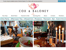 Tablet Screenshot of coxandbaloneytearooms.com